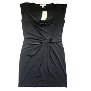 Michael Kors Dress Womens Medium Sheath Tie Ruched Cocktail Black New